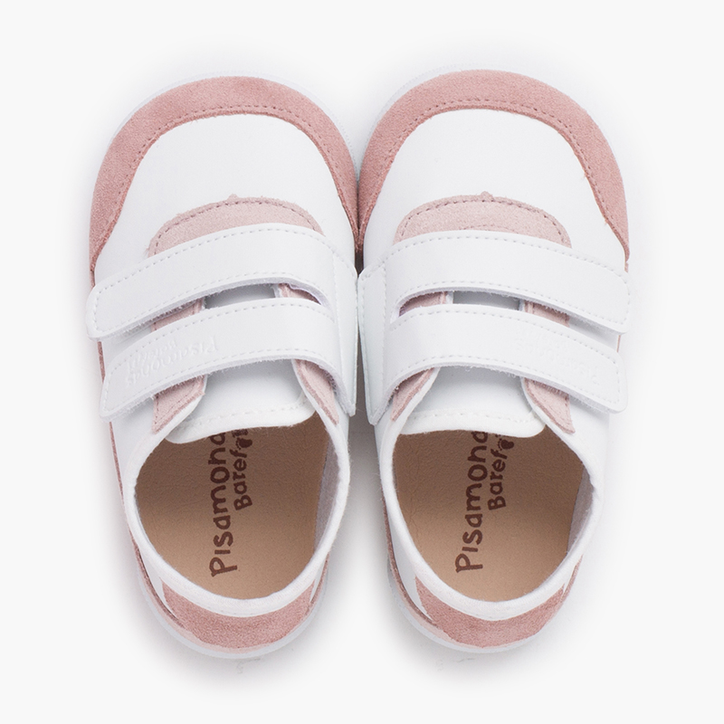 Kombinierte Barfuß-Sneaker Weiß und Rosa