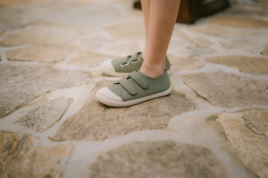 Barfuß-Sneaker Leinen Gummikappe