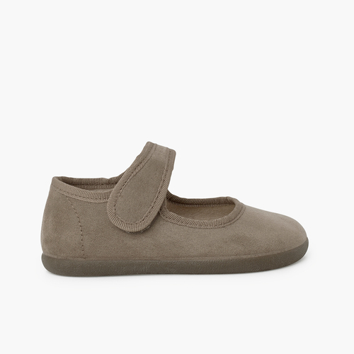 Barfuß-mary janes aus Serratex mit Klettverschluss Sand