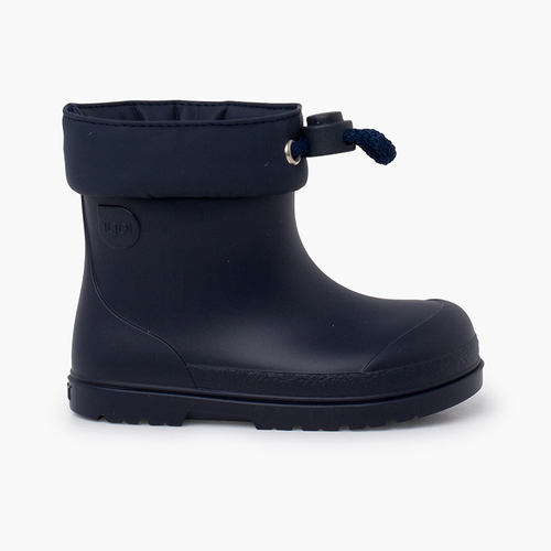 Barfuß-Regenstiefel mit verstellbarem Schnürverschluss Marineblau