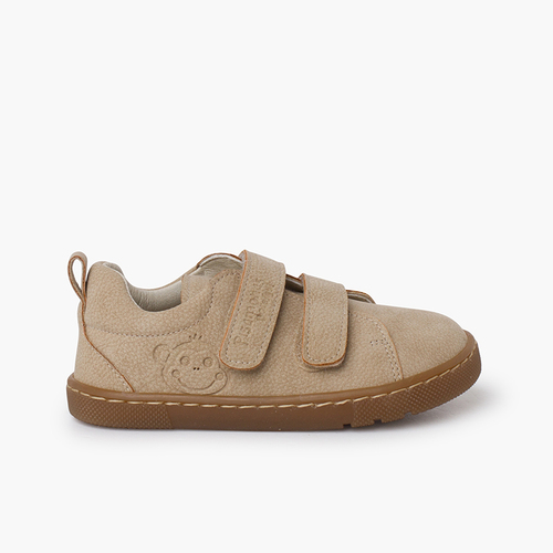 Barfuß-Sneaker im Prägeleder-Stil Sand