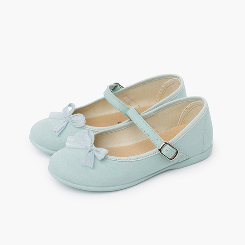 Mary Janes mit perlmuttfarbenem Schleifen-Detail Minze