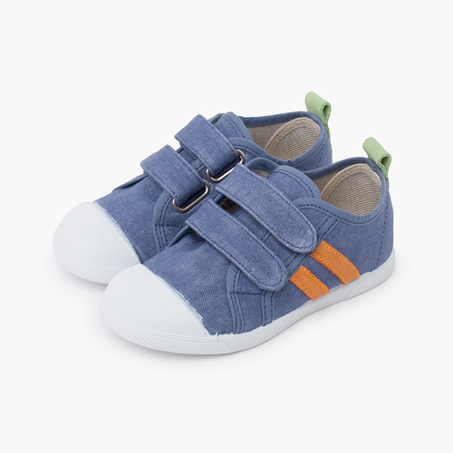Weiche Sneakers aus kombinierter Öko-Baumwolle Jeansblau
