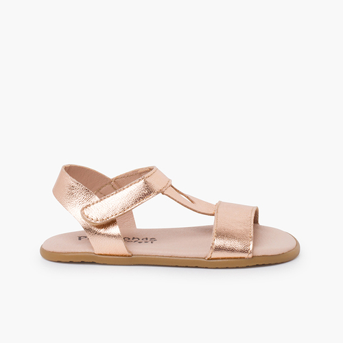 Barefoot-Sandalen metallischen Riemen Bronze