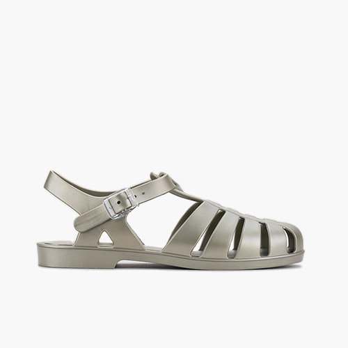 Klassische Biarritz-Metallik-Strandsandalen Grün