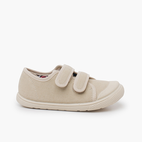 Barfuß-Sneaker Leinen Gummikappe Beige
