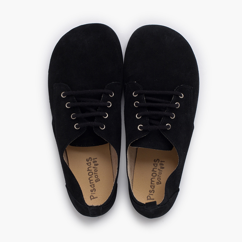 Barefoot-Schnürschuhe Blucher Veloursleder Schwarz