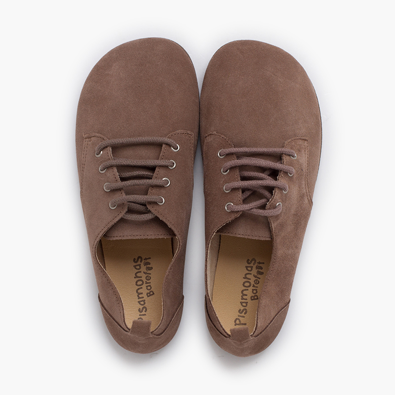 Barefoot-Schnürschuhe Blucher Veloursleder Mausgrau