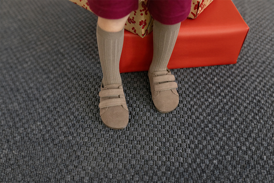 Barefoot-Sneaker Veloursleder doppeltem Klettverschluss