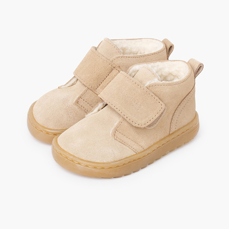 Blanditos Stiefeletten Wildleder Lammfellfutter Sand