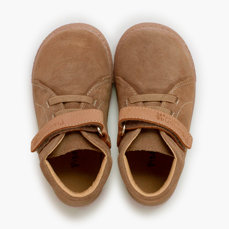 Barefoot-Stiefel Veloursleder Lederriemen und Schnürsenkeln Erde