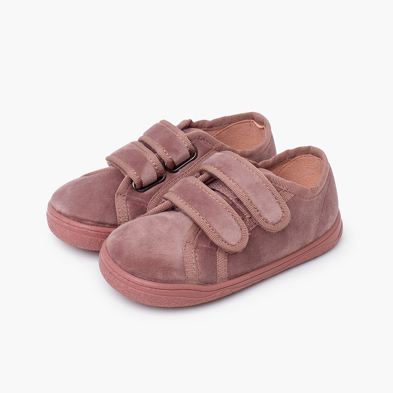 Barfuß-Sneaker Samt doppeltem Klettverschluss Make-up