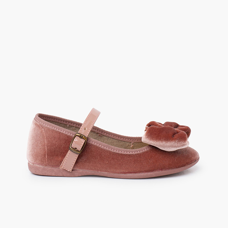 Mary Janes Samt großer Schleife Lackriemchen Make-up