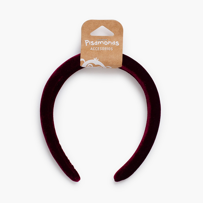 Gepolsterter Samt-Haarband Granat