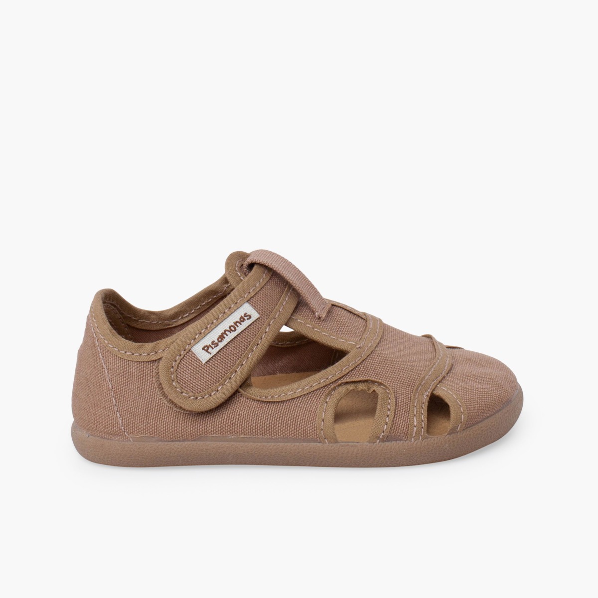 Barfuß-Sandalen Kinder Canvas breitem Verschluss Erde