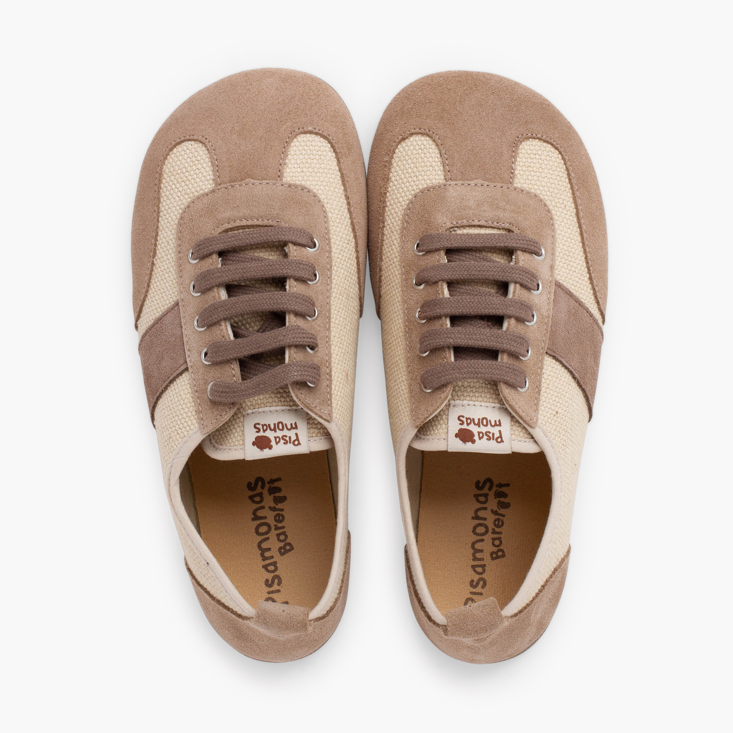 Barfuß-Sneaker Canvas und Wildleder große Größen Erde