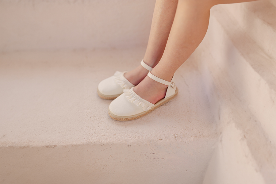 Espadrilles Mädchen Volant und Schnalle