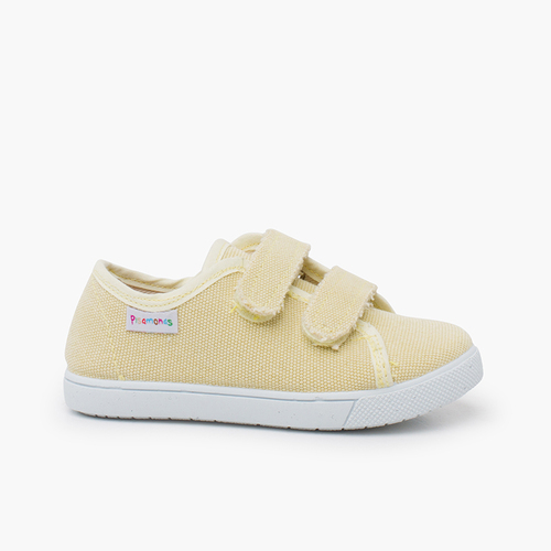 Rustikale Sneakers gewaschener Canvas Banane