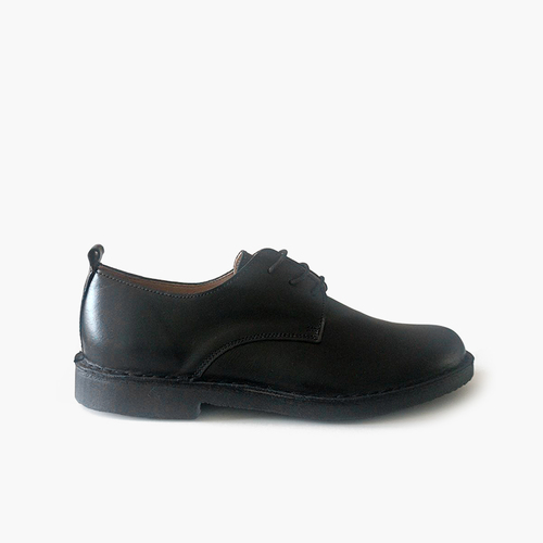 Jungenschuhe Blucher Leder Schnürsenkeln Schwarz