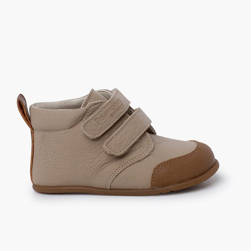 Kinder Barfußstiefel Leder verstärkte Spitze Sand