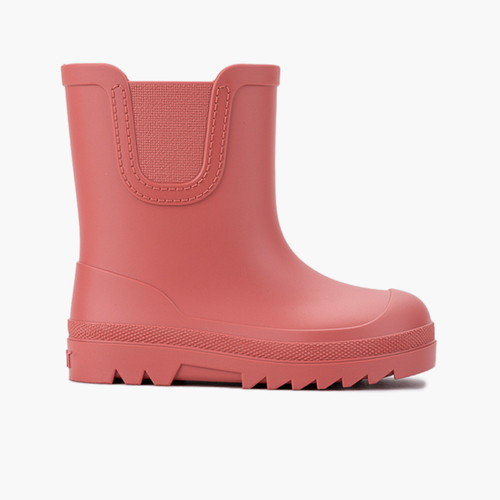 Barfuß-Gummistiefel wide Chelsea-Stil Koralle