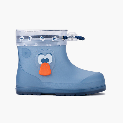 Verstellbare Barfuß-Regenstiefeletten Ente Blau