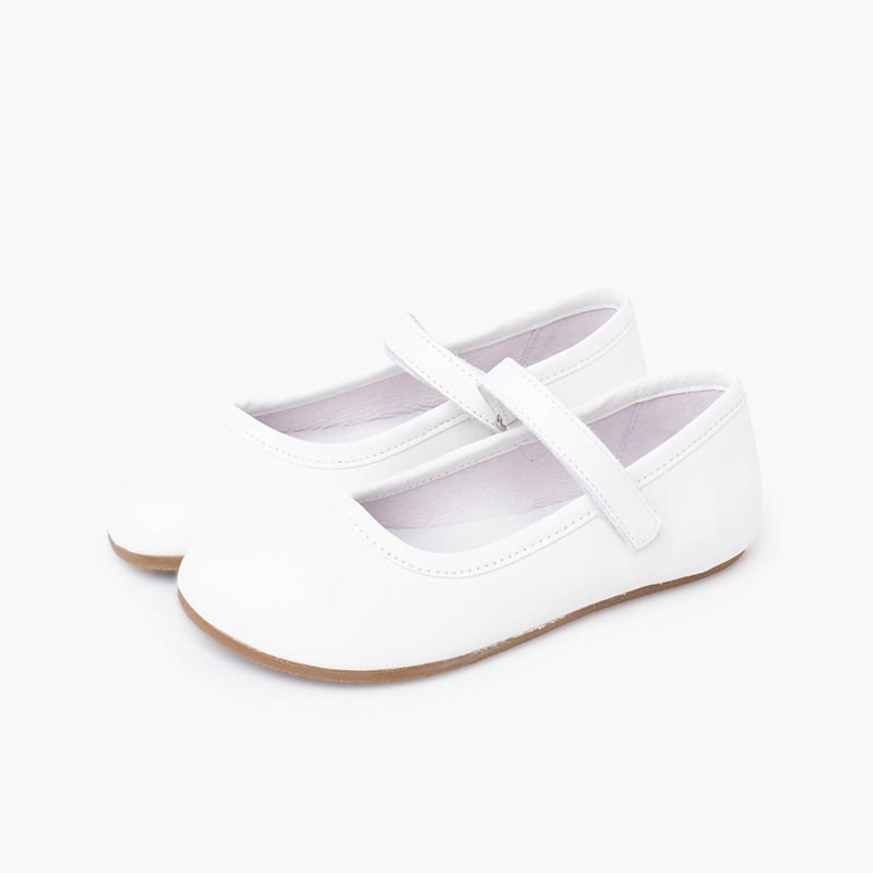 Blanditos-Mary-Janes Zeremonie mattem Finish Weiß