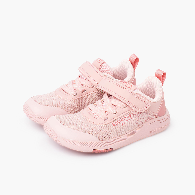 Blanditos Barfuß-Mesh-Sneaker Klettverschluss Rosa