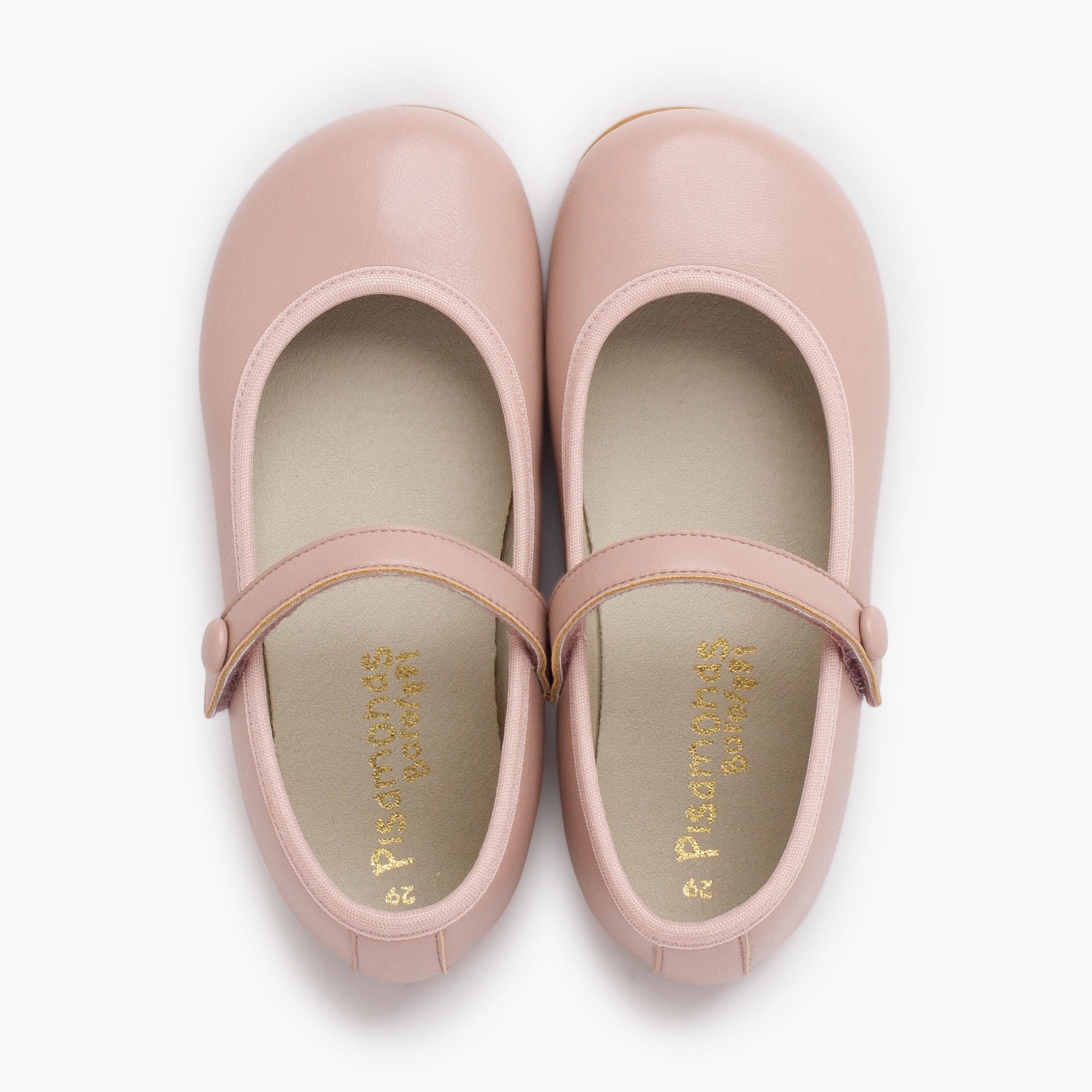 Barfuß Mary Janes Kommunion Klettverschluss Knopf Rosa