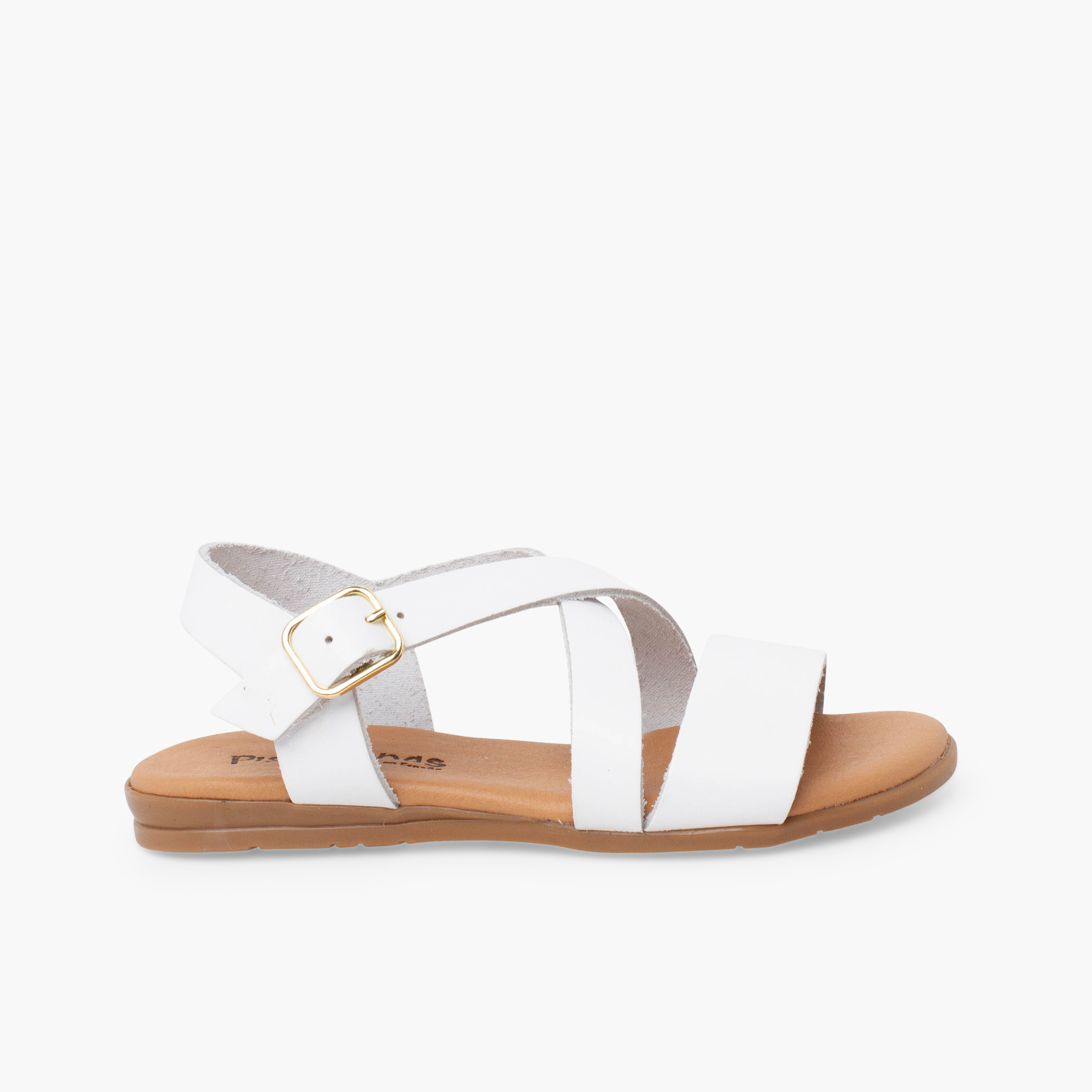 Leder-Sandalen Mädchen gekreuzten Riemen Weiß