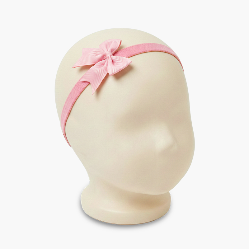 Elastisches Haarband Babys mittlerer Schleife Französisches Rosa