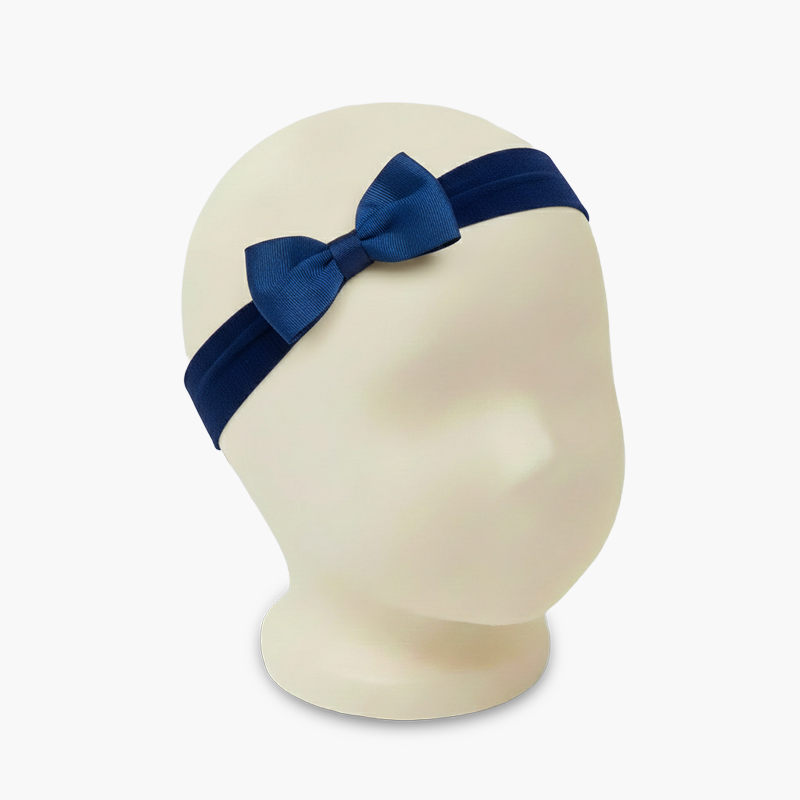Elastisches Turban-Haarband Schleife Marineblau