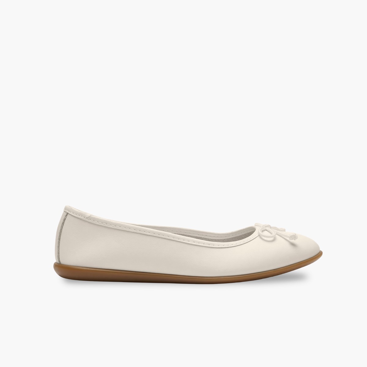 Ballerinas festliche Anlässe waschbarem Leder mit Schleife Beige