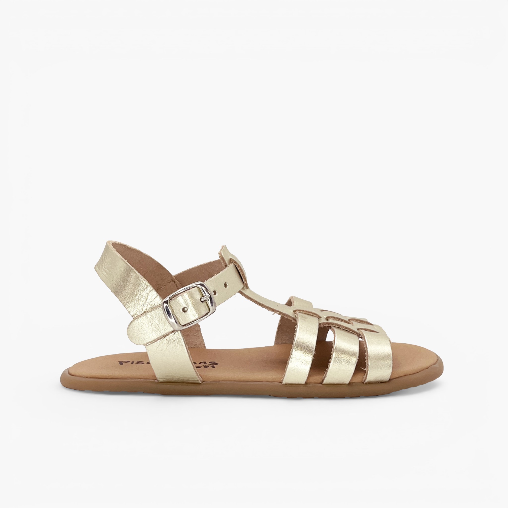 Barefoot-Gladiator-Sandalen Mädchen Champagner