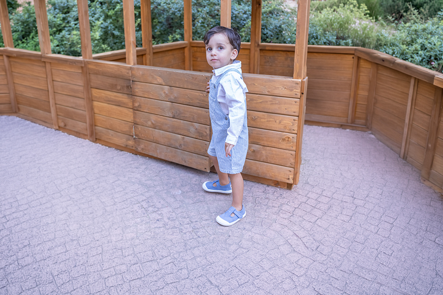 Barfuß-Schuhe T-Steg gewaschenem Canvas Jungen