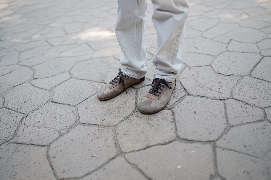 Kombinierte Barefoot-Sneaker Veloursleder große Größen