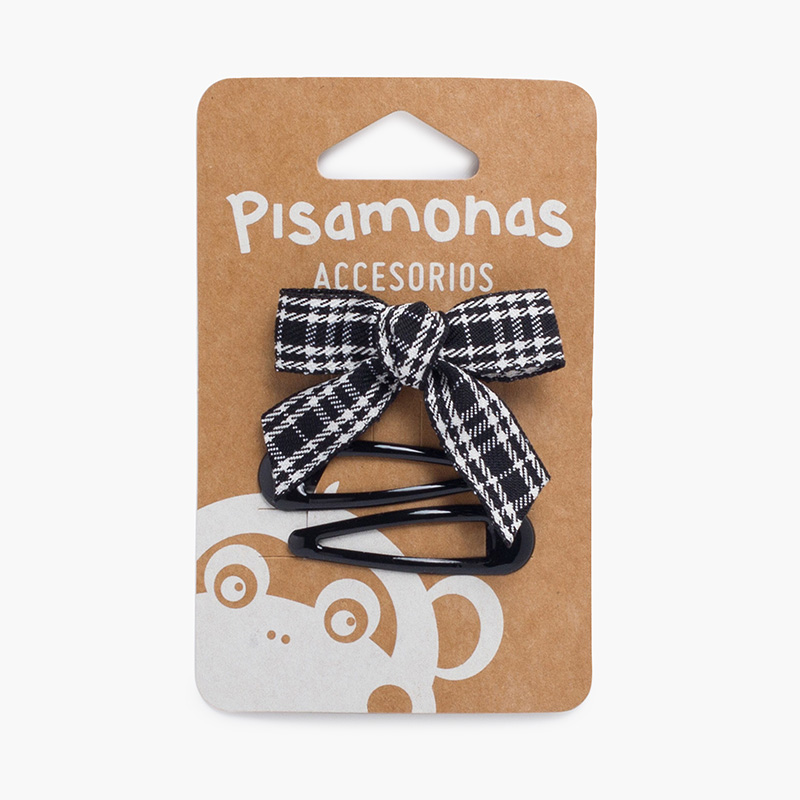 Packung mit Gabeln und Tartanbogen Schwarz