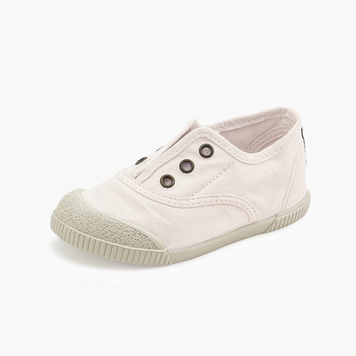 Barfuß-Sneaker Segeltuch ohne Schnürsenkel Weiß