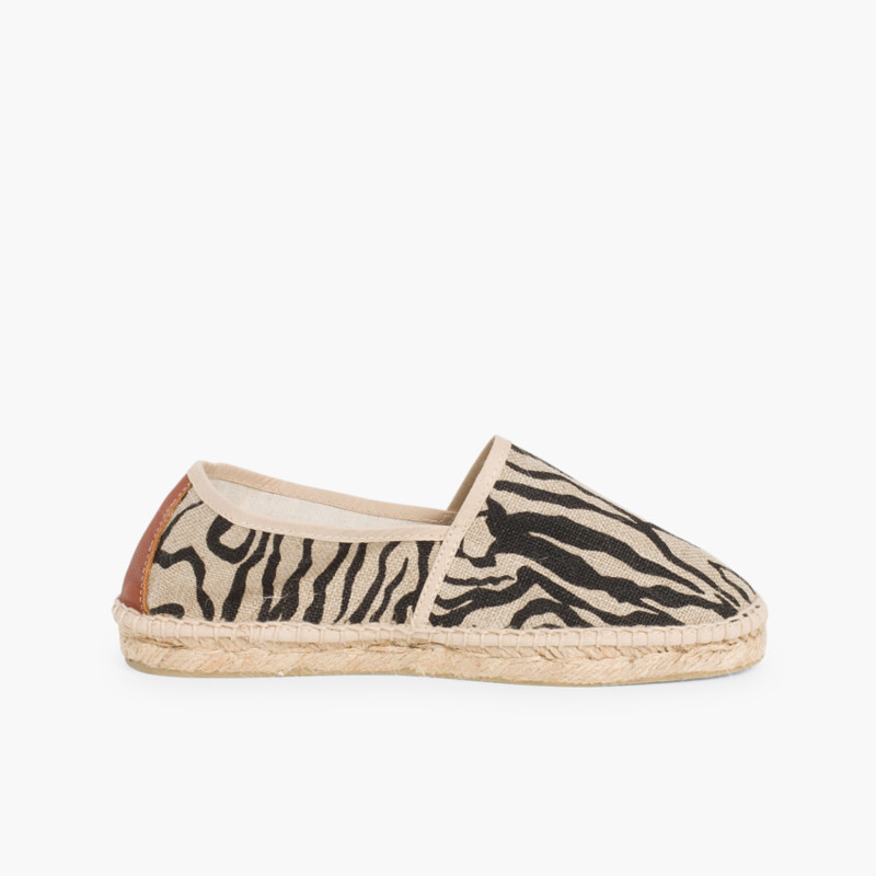 Bedruckte Espadrilles für Kinder und Erwachsene Zebra