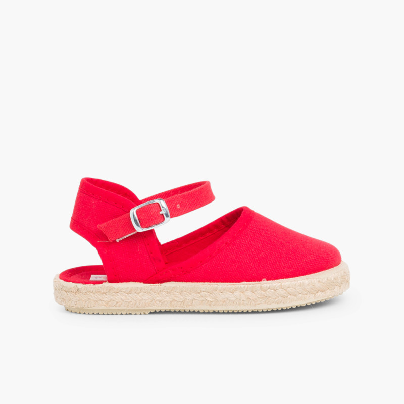 Espadrilles für Mädchen mit Schnallenverschluss Rot