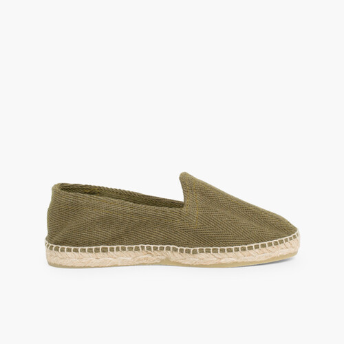 Espadrilles aus Zackenmuster in großen Größen 34-45 Khaki