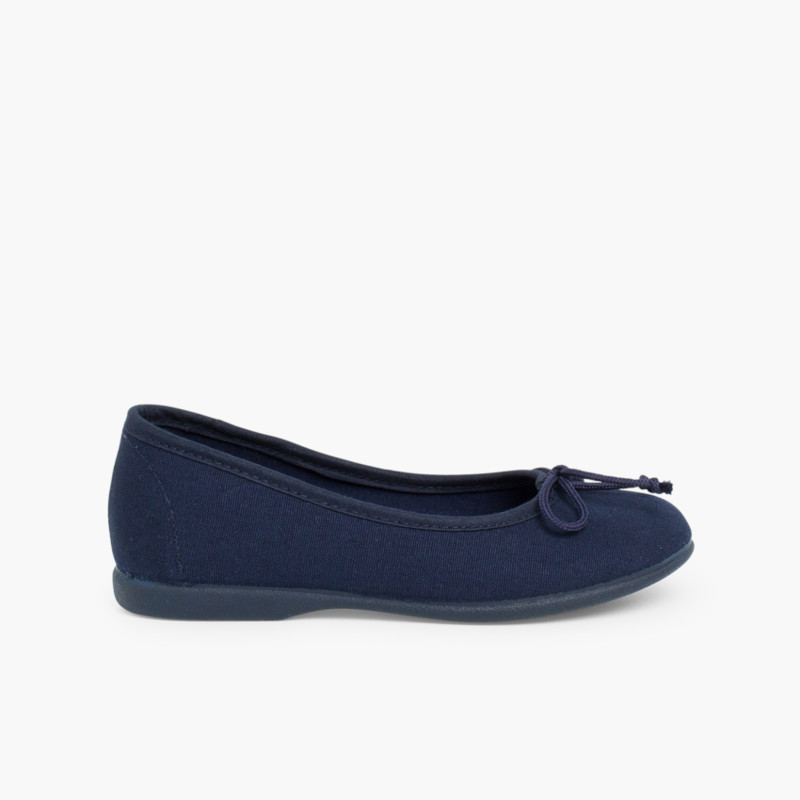 Ballerinas für Mädchen mit Schleife Marineblau