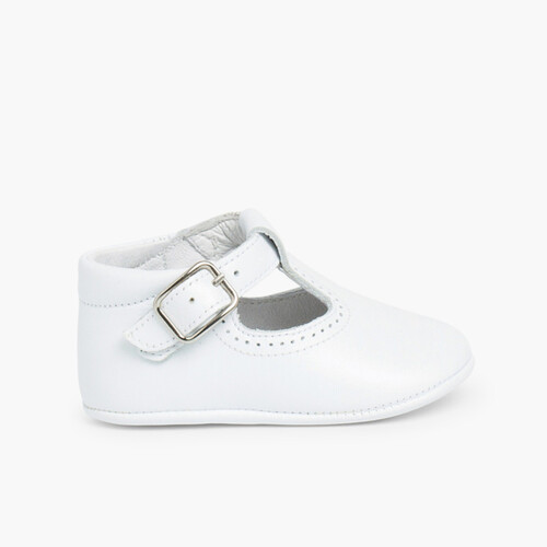 Klassische Babyschuhe aus Leder Weiß
