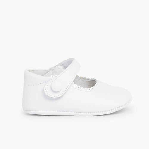 Babyschuhe aus Leder mit Klettverschlüssen Weiß