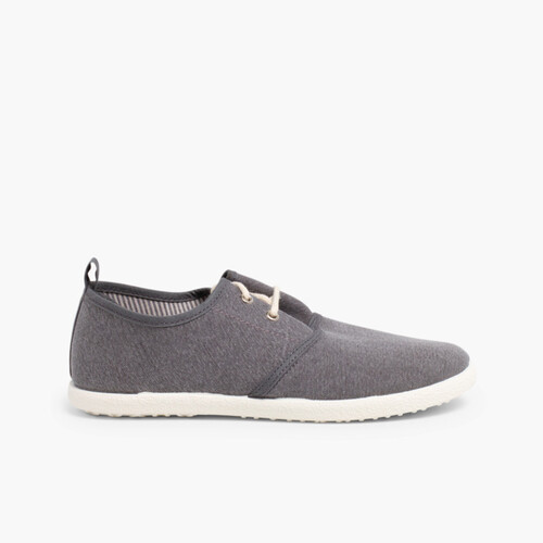 Blucherschuhe mit Schnürsenkeln und Gummisohle Grau