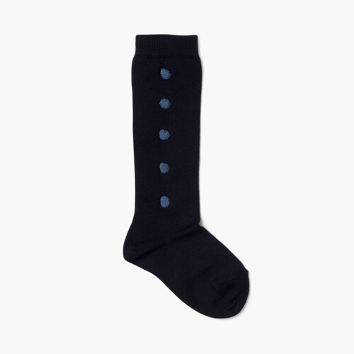 Hohe Socken von Condor mit Nieten Marineblau