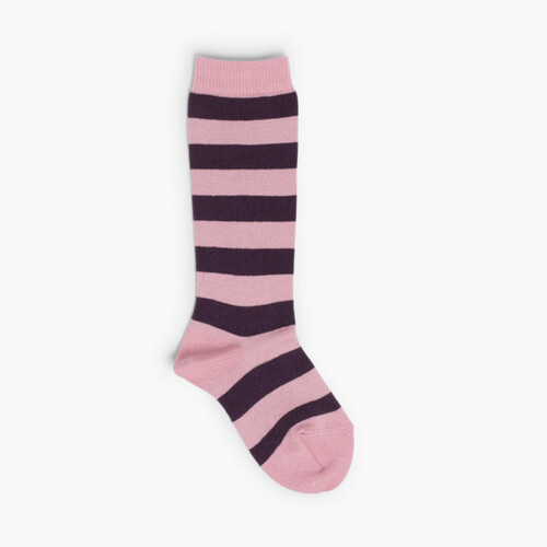 Gestreifte hohe Socken Lila