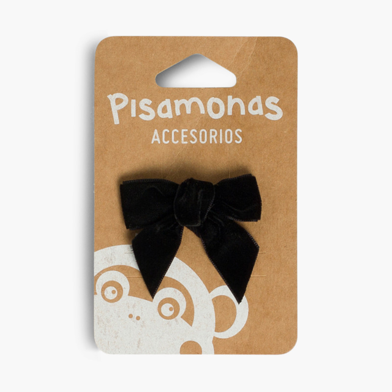 Haargummi mit Schleife aus Samt für Mädchen Schwarz