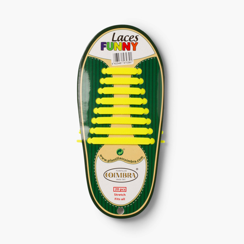 Farbige elastische Schnürsenkel, Packung mit 20 Stück Gelb