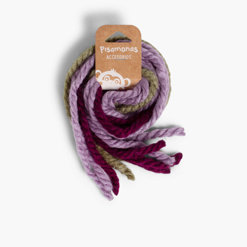 Woll-Schnürsenkel für Haar Lila und Grün